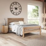 SlumberWorx PITLOCHRY SOLID WOODEN OAK BED FRAME - DOUBLE/KING SIZE - SHAKER STYLE (Double)