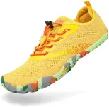 SAGUARO Barefoot Shoes Men Wide Toe Box Minimalist Trail Runner Sneakers Mens Fitness Gym Shoe Smart II Size US 10 Women/8 Men Lemon Yellow