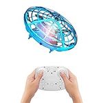 BlueFire Mini Drone for Kids, Hand Operated Drone Flying Ball Indoor Helicopter Ball with Remote Control, Flying UFO Drone Quadcopter Flying Toys Gifts for Boys Girls Kids(Light Blue)