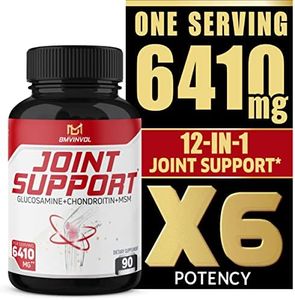 Joint Support Supplement - 6410Mg Per Serving - 12 in1 with Glucosamine Chondroitin Sulfate MSM Boswellia Serrata - 90 Capsules