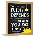 Chaka Chaundh Acrylic-Motivational Quotes Frames-Framed Posters -Today Quotes Frames For Office,Student,Entrepreneur-Future Quotes Wall Frames-Posters With Frame(Your Future-Black Vintage)