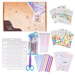 JIMBON 33Pcs Scrapbooking Accessories Kit with Stickers Pens Photo Corners Scissors for Photo Album DIY Decoration, Adults Card Making Supplies Kit