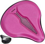 RERUIA Bike Seat Cover, Breathable Soft Memory Foam Padded, 11 X 10 Inches, Pink, for Men Women Seniors Indoor Outdoor Cycling