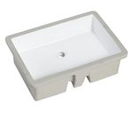 MEJE #T2216-55x39.5x17.3cm Undermount Bathroom Sink, Ceramic Rectangle Lavatory Vanity Vessel Sink, White