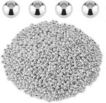 SAVITA 1400pcs 3mm Silver Beads Small Metal Round Spacers Beads Metallic Plated Round Beads for Jewelry Bracelets Necklace DIY Crafts Decoration (Silver)