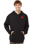 Mens Canada Maple Leaf Fleece Sweatshirt, Custom Handmade Canada Sweatshirt L2 (S, Hoodie, Black)