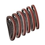 Sruhrak Sanding Belts 10 x 330mm- 8 X 40/60/80/120/180/240 Grits Abrasive Sanding Belts for Grinding Polishing and Derusting, Best for Wood and Paint (48 Pieces)