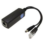 REVODATA PoE Splitter Gigabit 12V/2A, DC 5.5*2.1mm Plug PoE to DC 12V/2A Output, Gigabit Ethernet Comply IEEE802.3af/at, Plug and Play for IP Camera