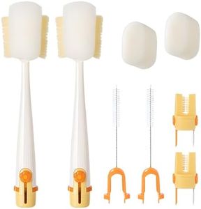 5 in 1 Bottle Cleaning Brush, Multifunctional Water Bottles Cleaner Brushs Portable Bottle and Lid Cleaning Brush Tool, Straw Cleaner Brushs for Bottles Tumblers Glass Cups