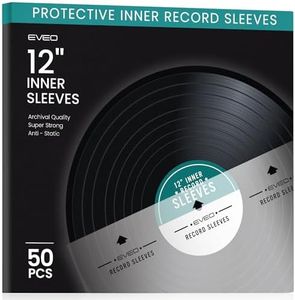 50 Vinyl Inner Sleeves with Rice Paper Anti-Static LP For 12" Records - Vinyl Inner Sleeves - Enjoy Crystal-clear, Protection, and Premium Quality | Record Inner Sleeves - 50 LP Inner Sleeves