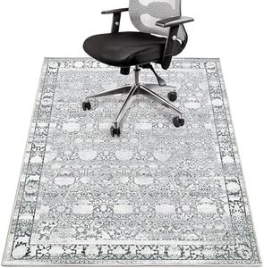GRANNY SAYS Office Chair Mat for Hardwood Floor & Tile Floor, Rolling Computer Chair Under Desk Mat, Machine Washable Area Rug for Offices, Low Pile Anti Slip Desk Chair Mat, Grey 36x48 Office Rug