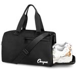 Gryme Small Gym Bag with Shoe Compartment and Wet Pocket, 38x23x22cm Sports Bag for Swim Yoga Workout, Water Resistant Carry On Bag for Travel Weekend Overnight Hospital