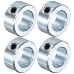 uxcell 4pcs Set Screw Collars 3/4" Bore Carbon Steel Shaft Collars, 1-1/4" OD, 9/16" Width Axle Collar Clamp for Linear Rod Shaft Guide