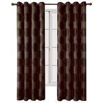 Set of 2 Panels 104"Wx108"L -Royal Tradition - Lexington - Chocolate - Jacquard Grommet Window Curtain Panels , 52-Inch by 108-Inch each Panel. Package contains set of 2 panels 108 inch long.