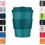 Ecoffee Cup 12oz 350ml Reusable Eco-Friendly 100% Plant Based Coffee Cup with Silicone Lid & Sleeve - Melamine Free & Biodegradable Dishwasher/Microwave Safe Travel Mug, Bay of Fires