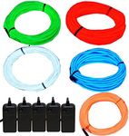 5 Pack - Jytrend 9ft Neon Light El Wire w/ Battery Pack