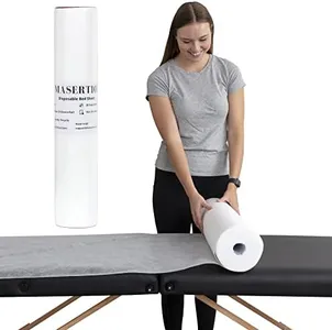 MASERTIO Disposable Massage Bed Cover - 60 Sheets Per Roll, Non-woven Disposable Material - Ideal for Spa, Massage Table, Tattoo, Waxing Table - No Crinkle Table Sheets - 31.5 x 71 Inches (1 Roll)