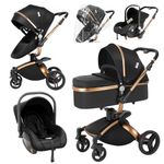 Baby Stroller 3 in 1 Tricycle Baby Walker High Landscape Stroller Folding Strollers baby Trolley Baby Pram for Baby 0-36 months (Black 3 in 1)