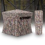 Venatio Pop Up Hunting Blind - Camouflage 360 See Through Ground Blind with Silent Window, Waterproof Roof & Bag - Turkey Hunting Gear Fits 2-3 Person, Invisible Hunting Blind for Turkey Deer Hunting