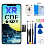 EFAITHFIX for iPhone XR Screen Replacement COF 6.1 Inch LCD Screen Frame Assembly 3D Touch Display Screen Digitizer for A1984/A2105/A2106/A2108 with Repair Tools kit Tempered Glass Waterproof Adhesive