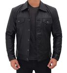 Decrum Black Leather Jackets For Men - Real Lambskin Leather Jacket | [1107325] Black Frnando, XL