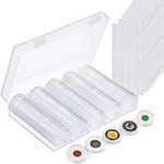 Kyrio 100PCS Coin Capsules Container Plastic Coin Holder Protect Gasket Coin Case with Storage Organizer Box for Coin Collection Supplies Fit 5 Sizes 17/20/25/27/30mm