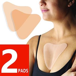 DoSensePro Chest Wrinkle Pads - Pack of 2 Décolleté Anti-Wrinkle Chest Pad for Cleavage Wrinkle Prevention - Results from 1st Use, Overnight skin Line Repair Patch, Reusable Anti-Aging Sticker