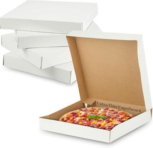MT Products White Clay Coated Pizza Boxes 8" x 8" x 1.5" - Lock Corner Paperboard (Pack of 200) - Made in USA
