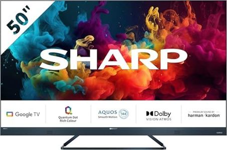 Sharp QLED 144Hz 55FQ5EG - Google TV de 55" (4K Ultra HD, 4X HDMI 2.1, 2X USB, Bluetooth), Dolby Vision IQ, Google Assistant, Chromecast, Altavoces Premium Harman 2x15W, Aluminio Gris Antracita