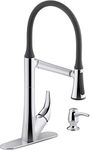 KOHLER Arise Articulating Pull-Down Kitchen Faucet with Sweep Spray in Chrome