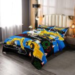 Feelyou Kids Equipment Trucks Bedding Set Toddler Boys Excavators Down Comforter Construction Site Vehicle Car Comforter Cover for Children Teens Bedroom Decor 1 Tractor Comforter with 1 Pillow Case