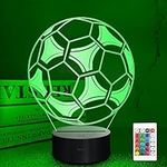 Soccer Night Light, Lampeez 3D Illusion Football lamp for Kids, 16 Colors Changing with Remote, Kids Bedroom Decor as Xmas Holiday Birthday Gifts for Boys Girls