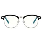 Cyxus Blue Light Blocking Glasses Men Retro Semi Rimless Clear Blue Light Glasses for Computer Anti Eye Strain Gaming Eyeglasses