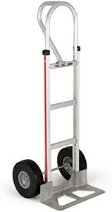 Magliner HMK15AUAC Aluminum Hand Truck, Vertical Loop Handle, 18" x 7-1/2" Aluminum Diecast Nose Plate, 500 lb Capacity