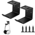 Jttxiu 2 Pcs Headphone Stand Hanger, Headset Holder Hook Mounts, Headphone Earphone Headset Hook Stand Holder Hanger Wall Mount Adhesive/Screws Install, Headphone Desk Hanger