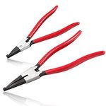 LEONTOOL 2 PCS Heavy Duty Lock Ring Pliers Set Flat Snap Ring Pliers Special Circlip Pliers Reverse Pliers Retaining Ring Pliers Ring Opening Pliers Spreader Pliers for Transmission Transfer Cases