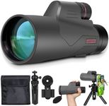 Monocular 12x56 High Power Monocular Telescope for Adults with Smartphone Adapter, FMC Lens & BAK4 Prism, for Bird Watching, Hunting, Hiking, Camping and Concerts(Grey)