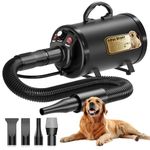 Upgraded Dog Dryer,Quick Dry Dog Grooming Dryer Blower Professional,Noise Reduction Dog Hair Dryer with Heater,High Velocity Air Forced Dryer for Dogs 3.2HP Stepless Adjustable Speed,Pet Grooming Bath