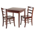 Winsome Wood Pulman 3 Piece Set Extension Table 2 Ladder Back Chairs