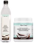MAX CARE Maxcare Virgin Coconut Oil (Cold Pressed) 1000Ml + Maxcare Virgin Coconut Oil (Cold Pressed) 500Ml Wide Mouth
