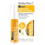 BetterYou Boost Vitamin B12 Daily Oral Spray, Pill-free Vitamin B12 Supplement for Energy Boost, 48-day Supply, Made in the UK, Natural Apricot Flavour, 25 ml (Pack of 1)