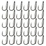 Juliyeh 30 Pcs Twist Lock Fishing Hooks High Steel Spring fishing hooks Barbed Swivel Fishing Hooks for Saltwater, Freshwater Fishing