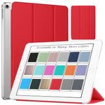 DuraSafe Cases iPad Mini 3 2 1 Generation 7.9 Inch [ Mini 3rd Mini 2nd Mini 1st ] A1599 A1600 A1489 A1490 A1491 A1432 A1454 A1455 Trifold Hard Smart PC Translucent Back Cover - Red