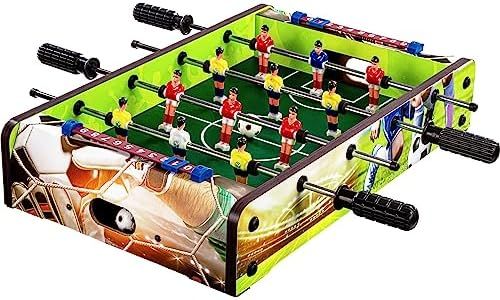 GAMES PLANET Mini biliardino Dundee, 51 x 31 x 8 cm, 2,6 kg, 4 aste, incl. 2 Palline, Colori a Scelta - Calcio