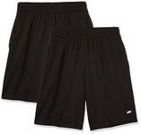 Amazon Essentials Men’s 2-Pack Loose-Fit Performance Shorts, Black/Black, X-Large