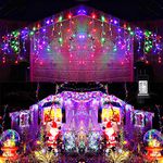 Toodour Christmas Icicle Lights Outdoor, 360 LED 29.5ft 8 Modes Fairy Icicle String Lights with 60 Drops, Led Christmas Twinkle Lights for Holiday, Party, Wedding, Christmas Decorations (Multicolor)