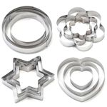 12-Piece Biscuit Metal Cookie Cutters Set - Diverse Shapes for Creative Baking - Premium Pastry & Biscuit Cutters for Fun & Precise Cuts