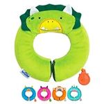 Trunki Kid's Travel Neck Pillow And Chin Rest | Support Sleepy Heads in the Car Seat, Plane, Bike or Pram | Yondi SMALL Dudley Dinosaur (Green)