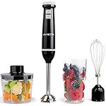 NETTA 3 in 1 Hand Blender, Whisk and Mini Chopper with 700ml Beaker - Powerful 600W - Electric Whisk, Immersion Mixer, 500ml Chopper Bowl - Stainless Steel Blades - BPA Free