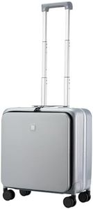 Hanke Carry On Luggage, Suitcase with Wheels & Front Opening, 20in Spinner Luggage Built in TSA Aluminum Frame PC Hardside Rolling Suitcases Travel Bag-Grey